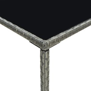 Medium Durable Grey PE Rattan <b>Square</b> <b>Bar</b> <b>Table</b> Patio Furniture - Product Image 5
