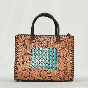 Bolso Tote de Cuero Genuino Marrón, Color Sólido, Cierre de Cremallera, Estilo Minimalista, Uso Diario, Todas las Temporadas - Product Image 1
