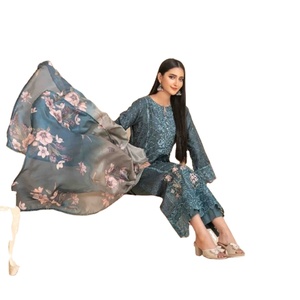 ZALIKA luxe indien et pakistanais 3 pièces Salwar Kameez élégant Viscose Maxi robe pour femmes Boutique Tawakkal Vol Collection - Product Image 1