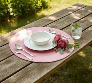 Set de table rond en coton rose de qualité supérieure pour la maison, l'hôtel, le restaurant et la décoration de cuisine, faible MOQ - Product Image 2