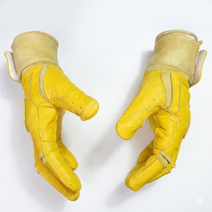 ถุงมือตีลูกเบสบอลหนังสีเหลืองพร้อมตัวล็อคแบบตะขอและห่วง อุปกรณ์ฝึกซ้อมที่ทนทาน ถุงมือตีซอฟต์บอลสำหรับผู้ใหญ่แบบยูนิเซ็กซ์ - Product Image 3