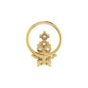 AJRETAIL 0.13 Carat Natural Diamond Brilliant Cut 14K Gold Ethnic Flower Design Nose Pin HI Color VS-SI Fine Piercing Jewelry - Product Image 5