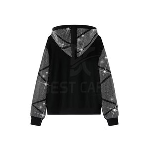 Conjunto Deportivo de 2 Piezas con Capucha para Mujer, Estampado Brillante con Patrón Geométrico, Estilo Deportivo Casual, Manga Larga, Tejido de Algodón Transpirable, Otoño - Product Image 3