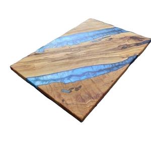 Planche à découper ronde en résine époxy et bois, faite à la main, épaisseur 1,5 cm, compatible lave-vaisselle, taille personnalisée pour hôtels et restaurants - Product Image 2