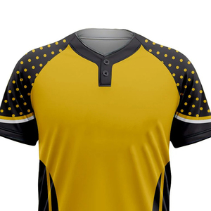 Ensembles d'uniformes de baseball/softball unisexes de haute qualité 100 % polyester antibactérien col en V impression par transfert thermique respirant à manches courtes - Product Image 4