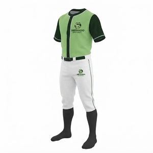 Conjunto de Uniforme de Béisbol Personalizado para Equipos Juveniles y Adultos, Jersey con Botones, Pantalones, Nombre, Número, Logotipo, Sublimación Completa, MOQ Bajo - Product Image 3