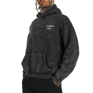 Sudadera con capucha extragrande de alta calidad, estilo urbano, de forro polar grueso, lisa, personalizable, para hombre. - Product Image 1