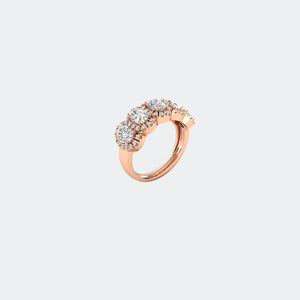 Anillo con Cinco Piedras de Corte Ovalado Redondo de 2.45CTW con Engaste de Púas - Product Image 6