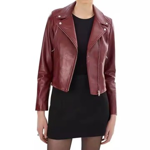 Genuine Leather Women's Biker Jacket Knitted Windproof Stylish Fitted <b>Zipper</b> Closure Avirex Fashion Wear Detachable Hat Winter - Product Image 1