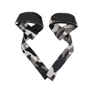 Sangles de musculation en coton avec boucles antidérapantes, conçues pour un levage sécurisé lors des soulevés de terre et des exercices de rame. - Product Image 2