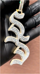 Colgante de Letra de Moissanita VVS Hip Hop de Plata 925 con Engaste Mosaico Galaxia, Dijes de Iniciales Personalizadas, Certificado GRA, Unisex - Product Image 4