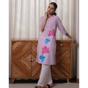 Ensemble Kurta Décontracté Florence Printemps/Été Respirant avec Haut Kurta Long Toutes Tailles Style et Design 100% Coton Léger - Product Image 2