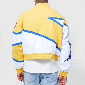 เสื้อแจ็คเก็ตหนัง PU สำหรับผู้ชาย สไตล์นักขี่มอเตอร์ไซค์  งานปักลายแบบกำหนดเอง  ทรงครอป สตรีทแวร์  เหมาะสำหรับการแข่งรถ - Product Image 4