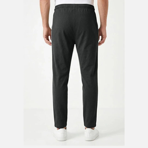 Pantalon de survêtement noir pour homme de qualité supérieure avec bande latérale, taille élastique et cordon de serrage – Joggers décontractés pour l'automne - Product Image 2
