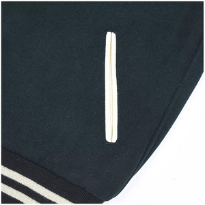 Chaqueta para Hombre, Estilo Varsity, Negra y Crema, Chaqueta Clásica de Béisbol con Mangas en Contraste, Abrigo Informal Cálido y Cómodo - Product Image 4