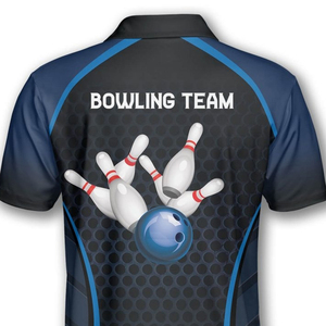 Chemises de bowling personnalisées imprimées pour joueurs, respirantes, 100 % polyester, vêtements de sport anti-humidité, protection UPF 50 - Product Image 3
