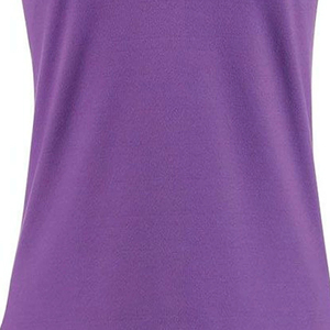 Women's Purple Solid Color <b>Short</b> <b>Sleeve</b> Polo Shirt Casual Pique Knitted Regular Fit - Product Image 4