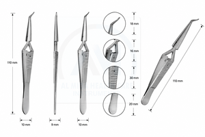 Pince à capsules Castroviejo Al Mida Healthcare, instrument microscopique chirurgical ophtalmique en acier inoxydable, certifié CE Classe I - Product Image 4