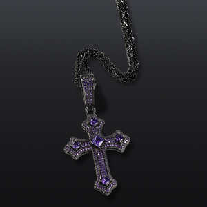 Iced Out Rose Gold Plated Moissanite <b>Cross</b> Pendant Necklace Hip Hop Style Micro Chain Unisex Party Gift Jewelry - Product Image 6