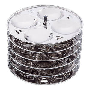 Soporte de 6 niveles de acero inoxidable para Idli/Idly con mango de baquelita, ecológico, duradero y resistente para todo tipo de cocinas y vaporeras - Product Image 1