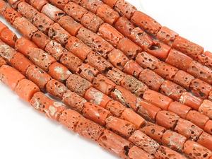 Italian Red Coral Tube Beads 8 Inch Strand 9-10mm Smooth <b>Drum</b> Cylinders 100% Natural Stone for Jewelry Making - Product Image 4