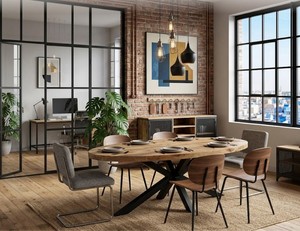 Modern Oval Wood <b>Dining</b> <b>Table</b> Metal Legs for <b>Dining</b> <b>Table</b> Spider Base <b>Dining</b> Room Furniture Home Furniture - Product Image 1