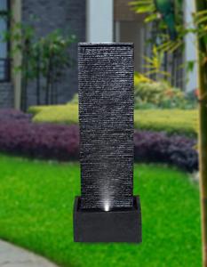 Fontaine de jardin DIY à LED prête à l'emploi, design moderne en dalle de basalte ondulée, cascade verticale - Product Image 4