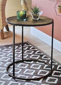 Table d'appoint en fer avec plateau en bois Xtra, conçue pour une stabilité accrue, avec des proportions équilibrées et un style moderne - Product Image 5
