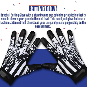 Gants de frappeurs au design drapeau aigle, noir et blanc, en polyester, unisexe, pour adultes, pour l'entraînement, à enfiler, en tissu tricoté, à la mode - Product Image 5