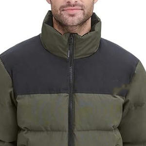 Chaqueta de hombre con botones y cremallera personalizados, elegante, informal, a prueba de viento, de nailon, tipo burbuja. - Product Image 2