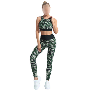 Conjunto de Yoga de Camuflaje Personalizado para Mujer 2026, Leggings de Cintura Alta para Gimnasio y Sujetador Deportivo, Ropa Deportiva de Dos Piezas - Product Image 1