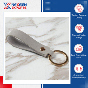 Bulk Quantity Available High Quality Fashionable Portable Handmade Lightweight PU <b>Leather</b> Keychains Indian Supplier Exporter - Product Image 3