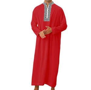 Túnica Musulmana Elegante y Moderna para Hombre, Talla Grande, Caftán de Manga Larga, Algodón Transpirable y Ligero, Estilo Árabe Saudí para Dubái - Product Image 3