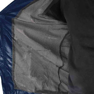 <b>Men's</b> Navy Blue Windproof <b>Racer</b> <b>Jacket</b> Stand Collar Zipper Closure Casual Outdoor Wear Autumn Season Polyester Shell - Product Image 6