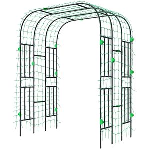 Arche de jardin en métal de 2,4 m de haut avec treillis de support pour plantes grimpantes (concombres et autres plantes) – Idéale pour clôtures et portails de jardin - Product Image 1
