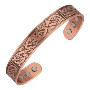 Brazalete de Cobre Puro Hecho a Mano, Brazalete Abierto Ajustable para Mujeres y Hombres, Joyería Minimalista Unisex - Product Image 2