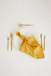 Serviettes en tissu 100 % coton jaune moutarde, serviettes de table réutilisables pour mariage, fête, restaurant, hôtel, décoration de table, serviettes en gros - Product Image 3