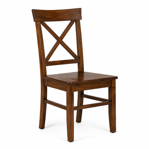 Silla de Comedor de Estilo Tradicional Moderno con Respaldo Cruzado, Ecológica y Duradera, Hecha de Madera de Mango Sólida para Hogar y Hotel, Más Vendida - Product Image 3