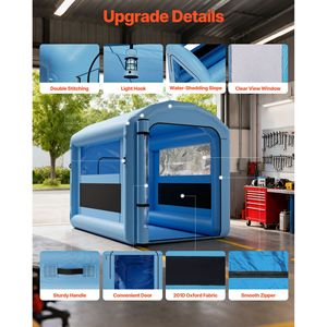 Cabina di Verniciatura Gonfiabile 9.84 X 8.2 X 8.2 ft con Potente Soffiatore da 550W, Sistema di Filtraggio dell'Aria Certificato ISO, Tetto per Verniciatura a Spruzzo - Product Image 3