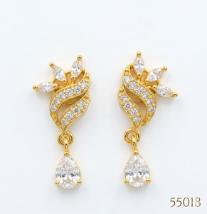 Moll jewellers ต่างหูสตั๊ดหรูหรา-กุหลาบทองและเงินคริสตัลพลอยเทียมชุบน้ำหนักเบาสวมใส่สบายเครื่องประดับแฟชั่นอินเทรนด์ - Product Image 1