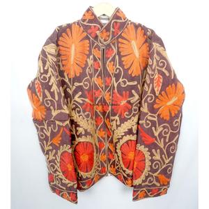 elegant & Ethnic Hand Embroidered <b>Thick</b> Quilted Cotrise Jacket Female Autumn/<b>Winter</b> <b>Coat</b> Premium Traditional Design Eco-Friendly - Product Image 1