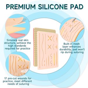Kit de pratique de suture professionnel réutilisable de qualité supérieure, coussin de suture réaliste, stérilisé à haute température, ensemble de formation médicale - Product Image 4