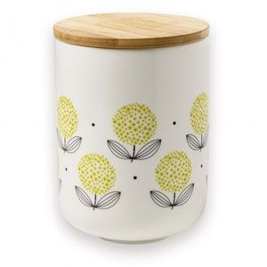 Pot en bois d'acacia artisanal avec impression émaillée, rangement durable en bois pour la cuisine - Product Image 6