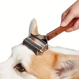 Spazzola Efficiente a Doppia Faccia per la Toelettatura degli Animali Domestici con Perni in Acciaio Inossidabile, Strumento per Sciogliere il Pelo Morto e Spazzola Lisciante - Product Image 5