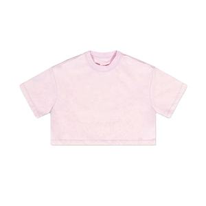 Camiseta Corta de Algodón con Lavado Ácido para Mujer, Manga Corta, Estilo Oversize, Casual, Streetwear, a la Moda - Product Image 1