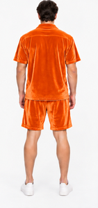 เสื้อเชิ้ตกำมะหยี่ลำลองทันสมัย ชุดกับกางเกงขาสั้น เนื้อผ้าระบายอากาศ ทรงหลวมสบาย เหมาะสำหรับฤดูร้อน ขายส่ง เสื้อเชิ้ตกำมะหยี่แบบยูนิเซ็กซ์ - Product Image 4