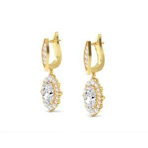 Stunning 10K Yellow Gold Lab Grown Diamond Earrings 1.40 CTW Round Cut 0.70 Carat Each Clarity Grade Statement Accessories - Product Image 2