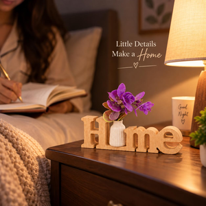 Wooden HOME Word <b>Sign</b> Decor Decorative Wood Letter Showpiece for Living Room <b>Bedroom</b> Shelf Tabletop and Modern Farmhouse Home - Product Image 4