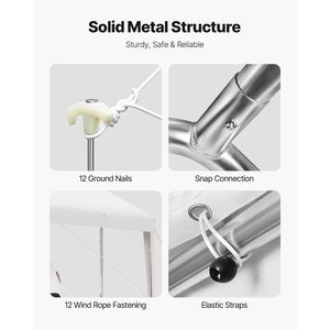 Tettoia per Auto 10 X 20 FT Resistente, Resistente ai Raggi UV, Impermeabile, Zincata, per Auto, Garage, Tettoie e Carport - Product Image 5