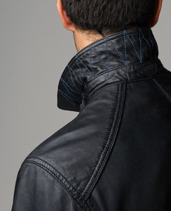 Stylish winter wear genuine <b>leather</b> <b>jacket</b> with zip closure and soft inner lining for comfort <b>men</b> <b>leather</b> <b>jacket</b> for <b>men</b> - Product Image 5